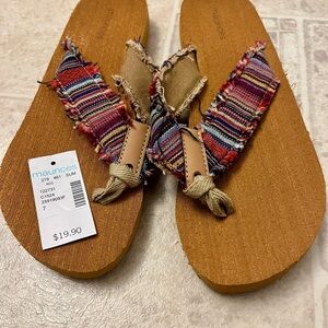 Maurices Multicolor Striped Sandals Size 7 New